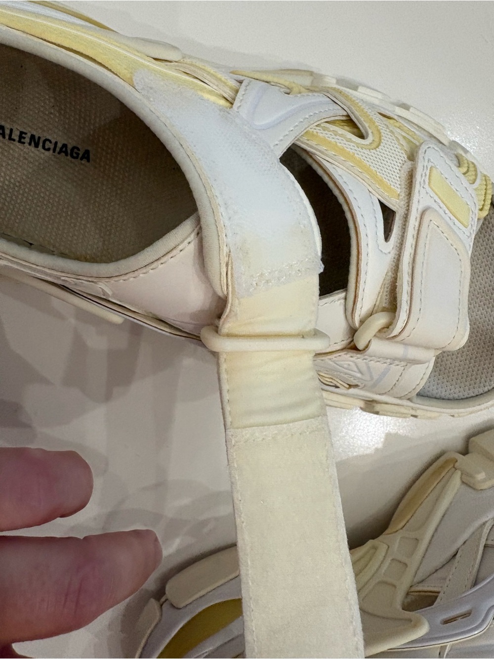 Balenciaga Track Sandals Cream Yellow Chunky Sport Sandals Size 37 US 7 - Picture 10 of 13